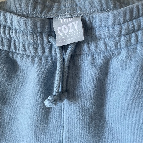 cozy fleece boyfriend basic wide sweatpants TNA baby blue - Picture 6 of 8